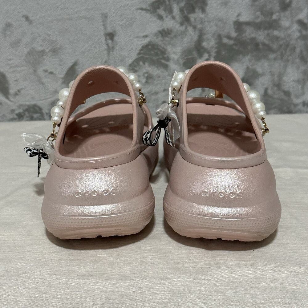 Crocs Classic Crush Platform Sandals Womens 11 Pink Slip On Comfort Coquette - Picture 5 of 11